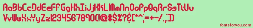 フォントTechover – 赤い文字の緑の背景