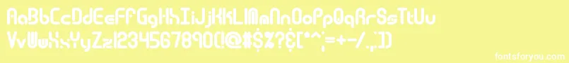 Techover Font – White Fonts on Yellow Background