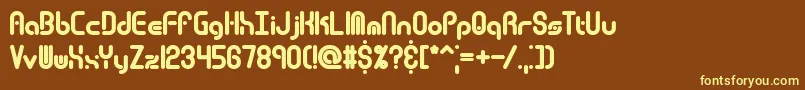 Techover-fontti – keltaiset fontit ruskealla taustalla