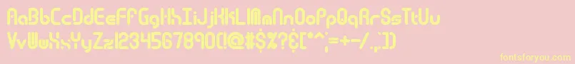 Techover Font – Yellow Fonts on Pink Background