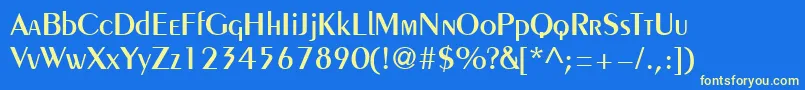 Pentademi Font – Yellow Fonts on Blue Background