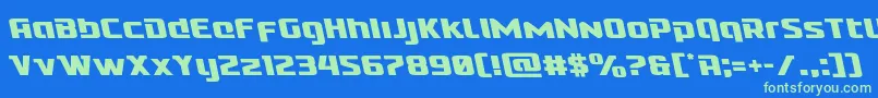 Cobaltalienleft Font – Green Fonts on Blue Background