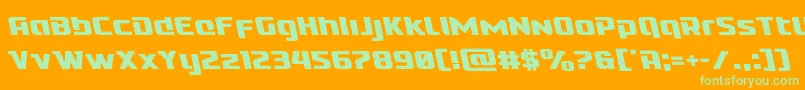 Cobaltalienleft Font – Green Fonts on Orange Background