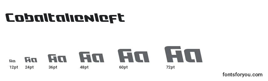 Размеры шрифта Cobaltalienleft
