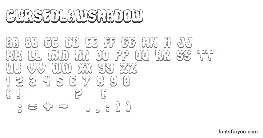 Шрифт CursedlawShadow – алфавит, цифры, специальные символы