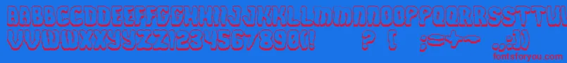 CursedlawShadow Font – Red Fonts on Blue Background