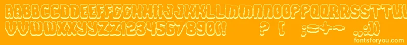 CursedlawShadow Font – Yellow Fonts on Orange Background