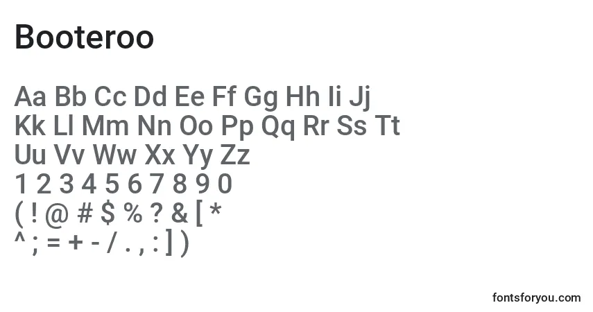Booteroo-fontti – aakkoset, numerot, erikoismerkit