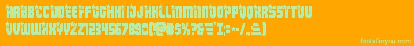 Armyrangerscond-Schriftart – Grüne Schriften auf orangefarbenem Hintergrund