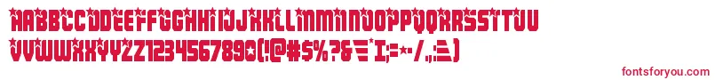 フォントArmyrangerscond – 白い背景に赤い文字