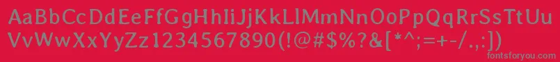 フォントAveriaRegular – 赤い背景に灰色の文字