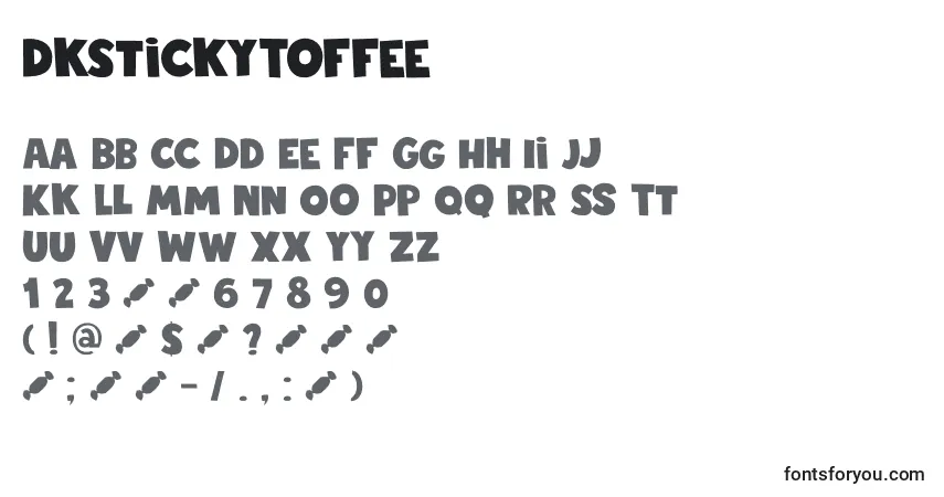 Schriftart DkStickyToffee – Alphabet, Zahlen, spezielle Symbole