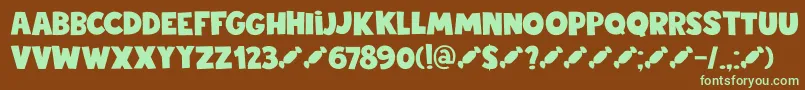 DkStickyToffee Font – Green Fonts on Brown Background