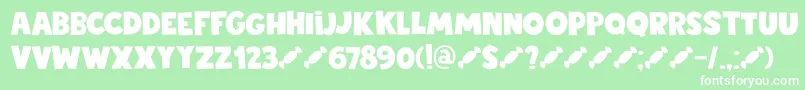 DkStickyToffee Font – White Fonts on Green Background