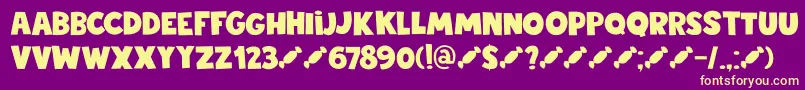 DkStickyToffee Font – Yellow Fonts on Purple Background