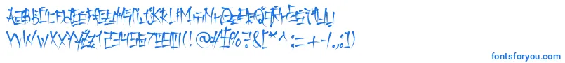 フォントKeetanoKatakana – 白い背景に青い文字