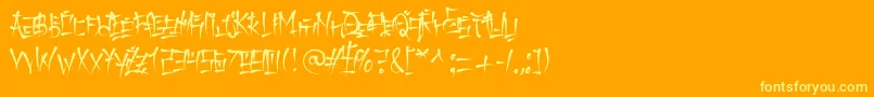 KeetanoKatakana Font – Yellow Fonts on Orange Background