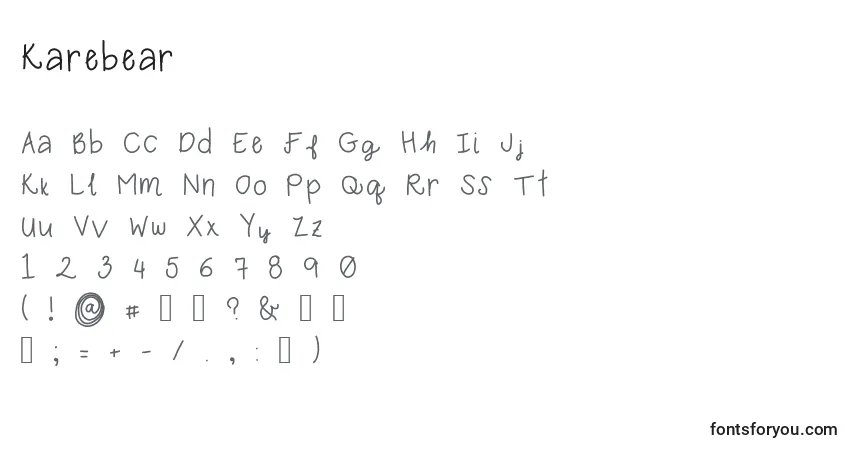Schriftart Karebear – Alphabet, Zahlen, spezielle Symbole