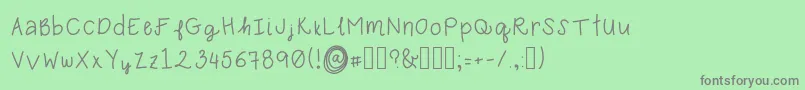 Weitere Informationen zur Karebear-Schriftart Karebear-Schriftart – Graue Schriften auf grünem Hintergrund
