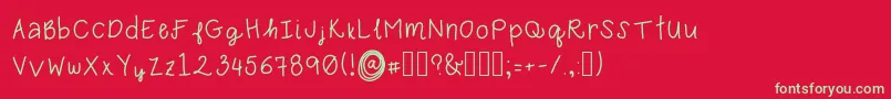 Karebear Font – Green Fonts on Red Background