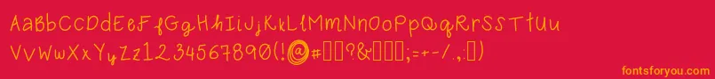 Karebear Font – Orange Fonts on Red Background