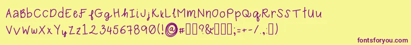 Karebear Font – Purple Fonts on Yellow Background