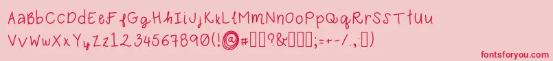 Karebear-fontti – punaiset fontit vaaleanpunaisella taustalla