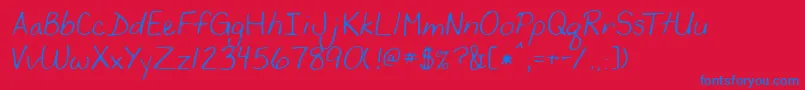 YancyshandRegular Font – Blue Fonts on Red Background