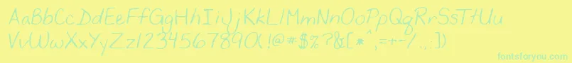 YancyshandRegular Font – Green Fonts on Yellow Background