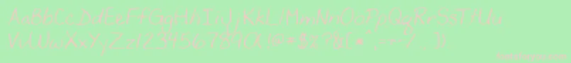 フォントYancyshandRegular – 緑の背景にピンクのフォント