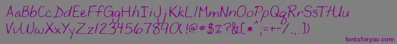 YancyshandRegular Font – Purple Fonts on Gray Background