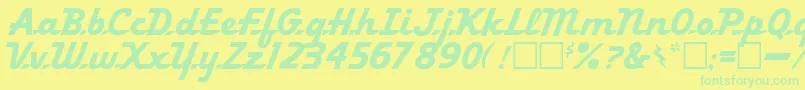Ol Font – Green Fonts on Yellow Background