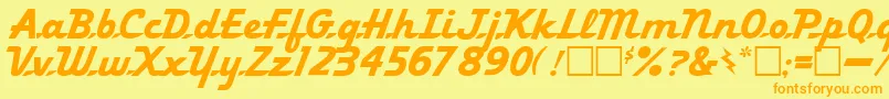 Ol Font – Orange Fonts on Yellow Background