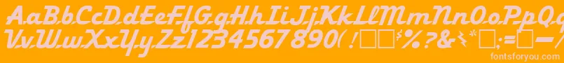 Ol Font – Pink Fonts on Orange Background