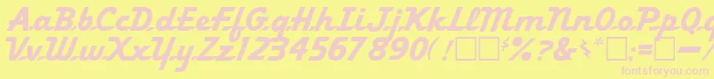 Ol Font – Pink Fonts on Yellow Background