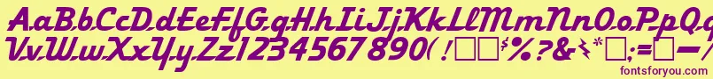 Ol Font – Purple Fonts on Yellow Background