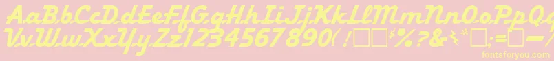 Ol Font – Yellow Fonts on Pink Background