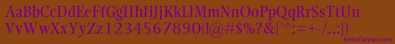 Ellingtonmtstd Font – Purple Fonts on Brown Background