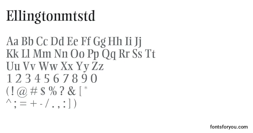 characters of ellingtonmtstd font, letter of ellingtonmtstd font, alphabet of  ellingtonmtstd font