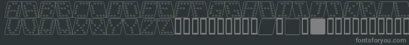 フォントDominoSquareKursivOmrids – 黒い背景に灰色の文字