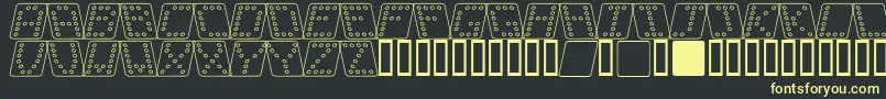 フォントDominoSquareKursivOmrids – 黒い背景に黄色の文字