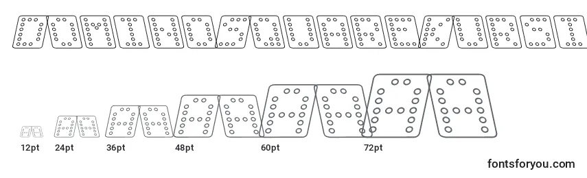 Größen der Schriftart DominoSquareKursivOmrids