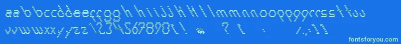 ExansInline-Schriftart – Grüne Schriften auf blauem Hintergrund