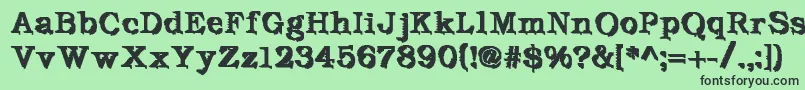 フォントDeFutura – 緑の背景に黒い文字