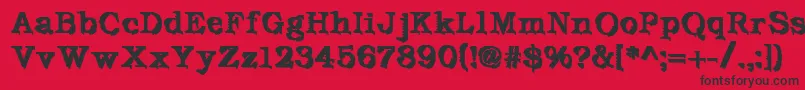 DeFutura Font – Black Fonts on Red Background