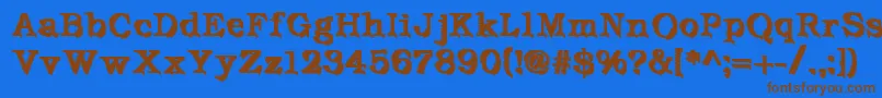 DeFutura Font – Brown Fonts on Blue Background