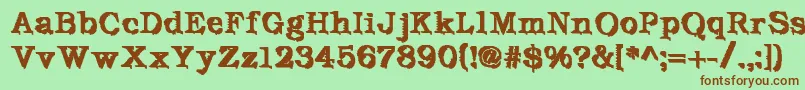 DeFutura Font – Brown Fonts on Green Background