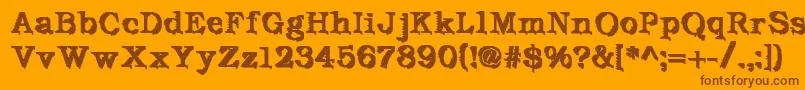 DeFutura Font – Brown Fonts on Orange Background
