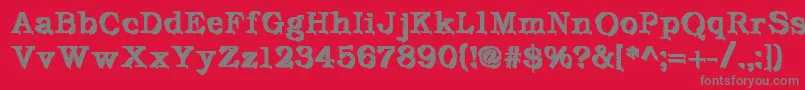 フォントDeFutura – 赤い背景に灰色の文字