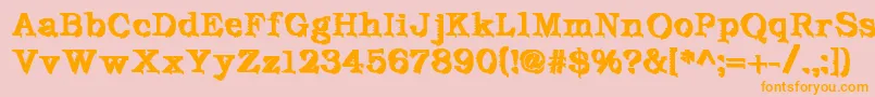 DeFutura-Schriftart – Orangefarbene Schriften auf rosa Hintergrund
